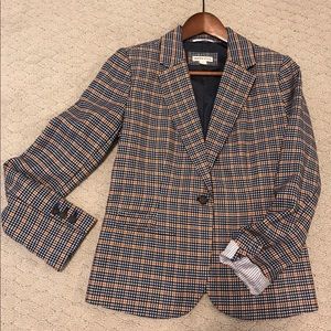 Navy & rust check blazer